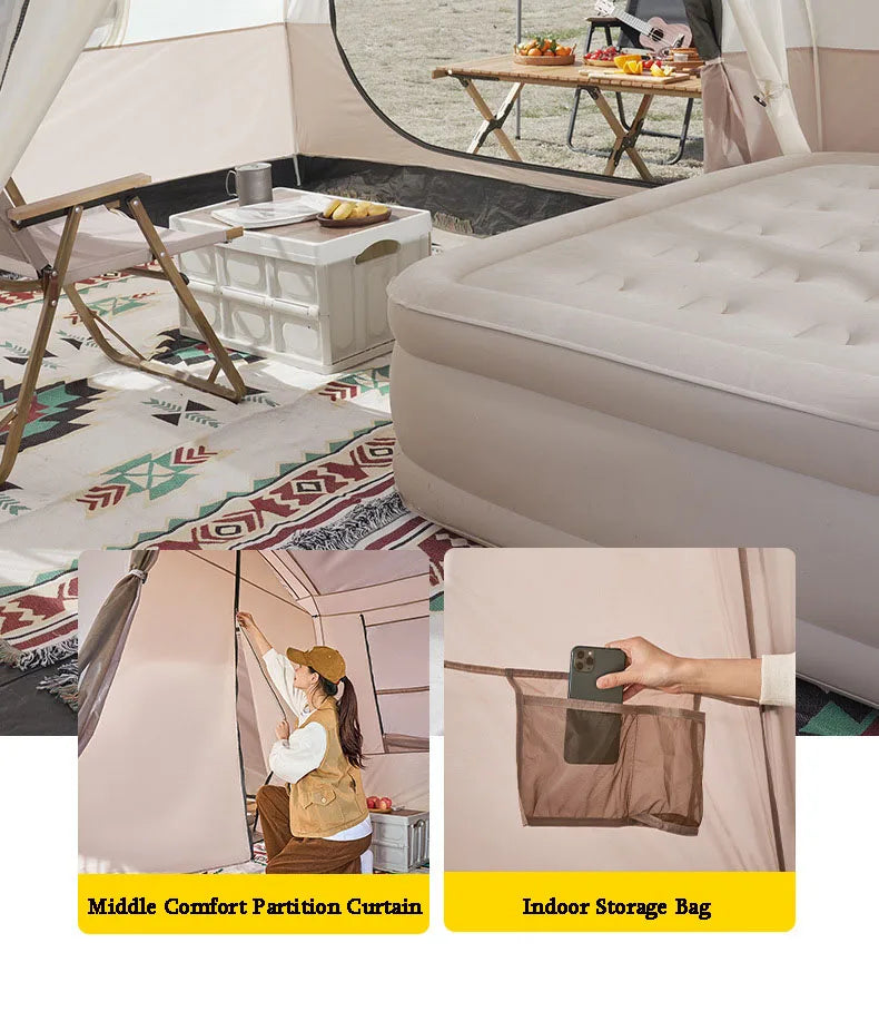 Cabin Tent 2 Room Large Family Camping Tent Automatic Quick Setup Waterproof UV Protection Outdoor 4 Season Ridge Tent