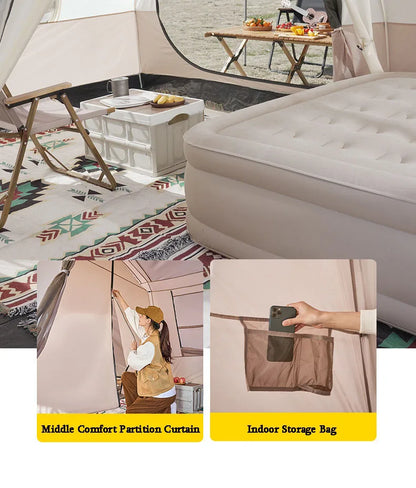 Cabin Tent 2 Room Large Family Camping Tent Automatic Quick Setup Waterproof UV Protection Outdoor 4 Season Ridge Tent