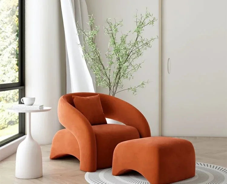 Best-selling Single Chair Living Room Single Sofa Leisure Chair Light Luxury Curved Balcony Chair Small Apartment