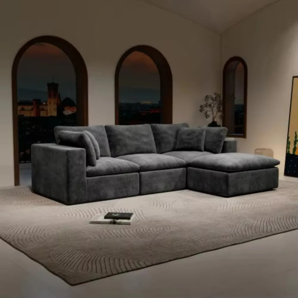 Modern Compression Sofa, Suitable for Living Room and Bedroom, Fabric Design, Sponge Filled