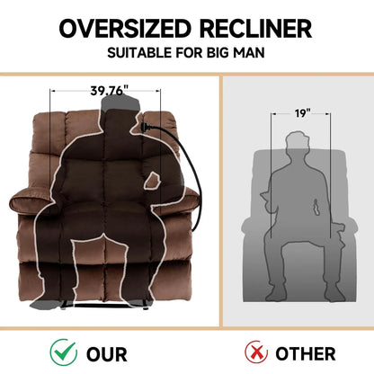 Oversized Recliner Chair, Big and Tall Recliner Chairs for Adults 400LBS, Large Recliner Chair, Extra Wide Recliner, Customized