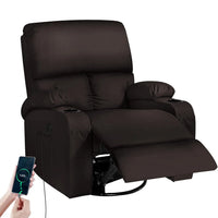 Massage Rocker Recliner Chair with Vibration And Heat USB & Type-C Ports 360° Customizable Rocking Recliner Chair