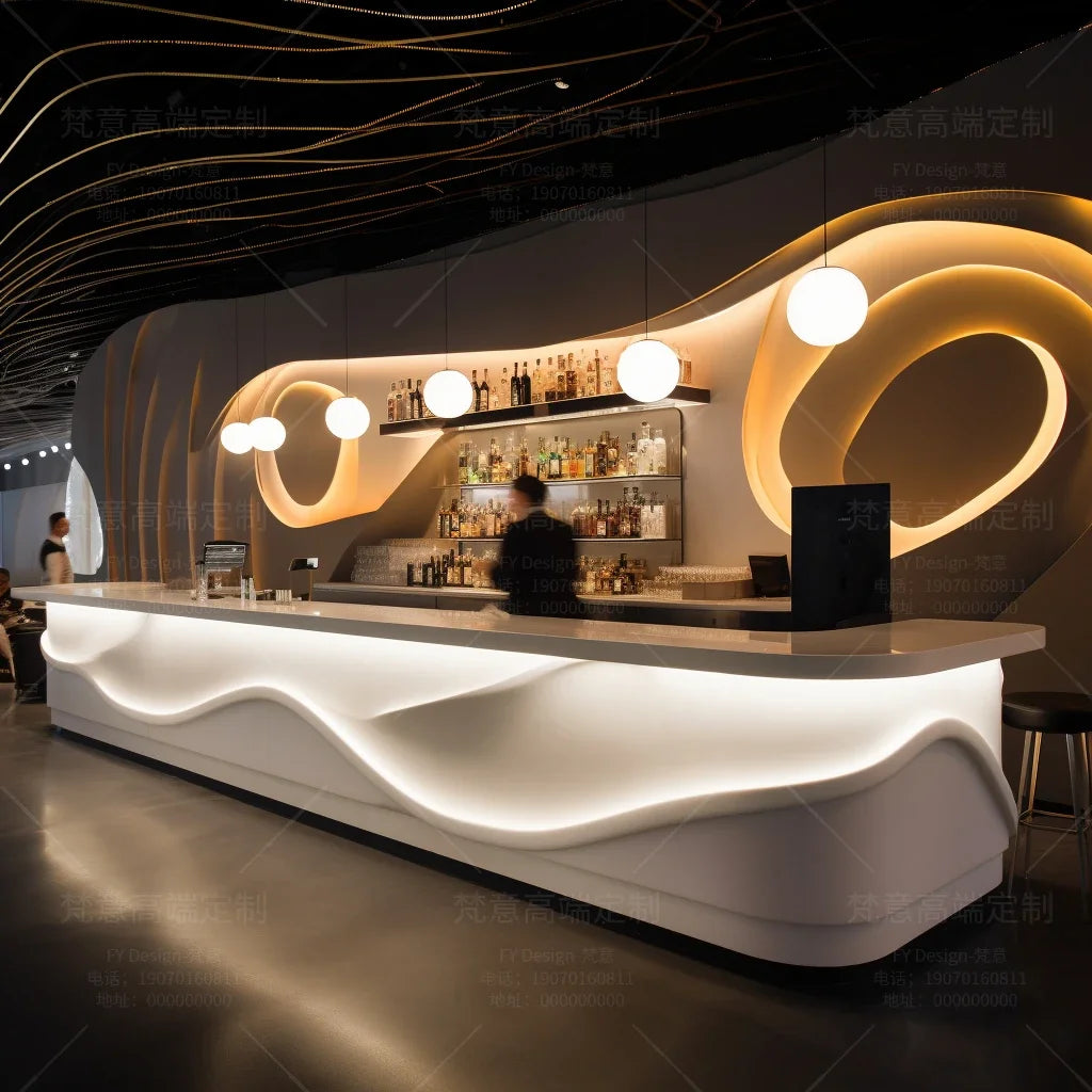 Painting front desk FRP reception desk Special-shaped creative service Bar counter Company information desk customization