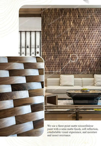 3D Mosaic Wall Panel Black Walnut Solid Wood Light Luxury Simple Acoustic Diffuser Background Wall Decoration Wall Stickers