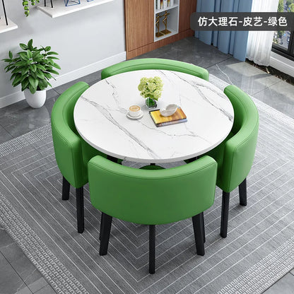 home dining table, Modern simple dining table, apartment rental room, leisure negotiation, reception table and chair combination
