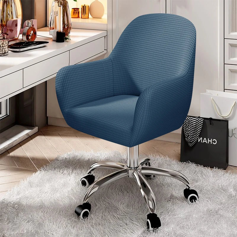 Solid Elastic Rotating Chair Cover Dining Room Spandex High Sloping Armchair Covers Office Chair Slipcover Coffee Bar Make Up