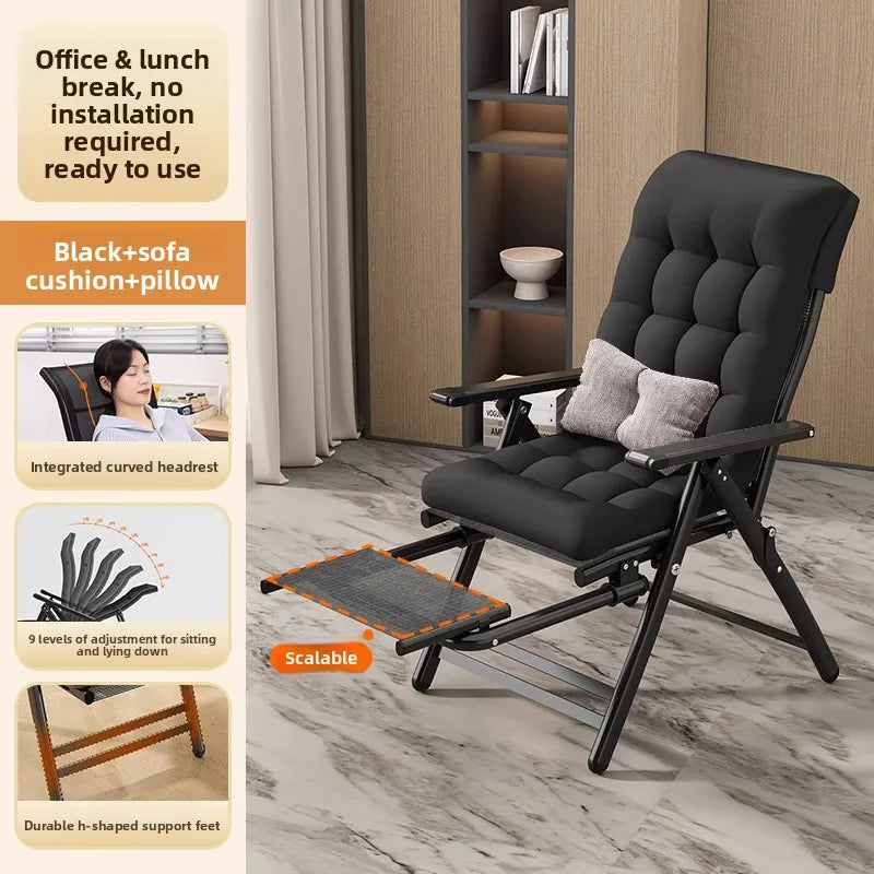 recliner lunch break folding office chair nap can lie down dual-purpose backrest computer chair couch
