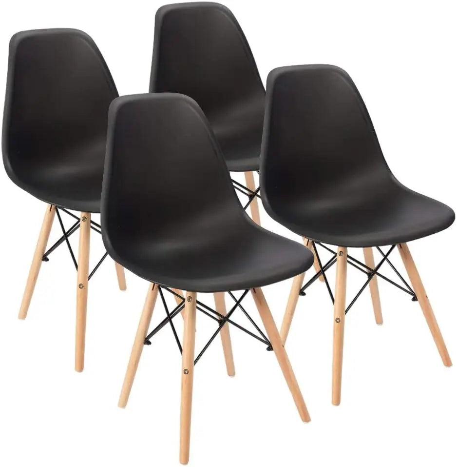 Furmax Modern Style Dining Chair Mid Century Modern DSW Chair, Shell Lounge Plastic Chair for Kitchen Chairs Set of 4(White)