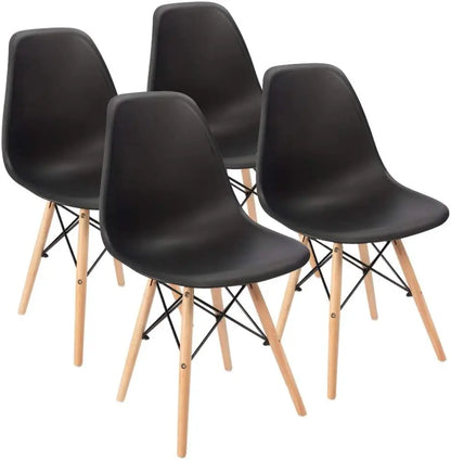 Furmax Modern Style Dining Chair Mid Century Modern DSW Chair, Shell Lounge Plastic Chair for Kitchen Chairs Set of 4(White)