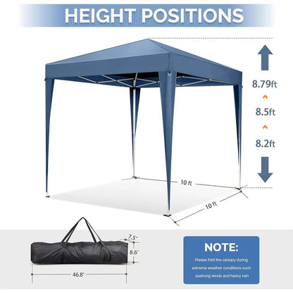 10x10 Up Tent with Sidewalls, Outdoor Gazebo Tent, Patio Event Tents Outdoor Event Shelter or Parties (Blue)