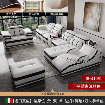 PatioLix Massage Minimalist Sofas Modern Leather Sectional Designer Sofas Lazy Luxury Cadeiras Para Sala De Estar Living Room Furniture