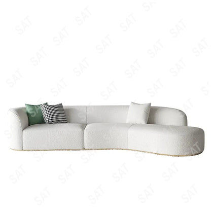 Home Sofa Set Furniture Couches Luxury Living Room Minimalist White Nordic Modern Boucle Couch Fabrics Semi Round Sofa