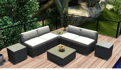 Luxury Terrace Courtyard Garden Furniture Outdoor Garden Sofa Combination Outdoor Waterproof Sun Protection Leisure Sofa Chair N