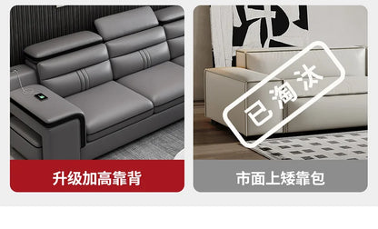 Genuine Leather Modern Sofas Luxury Classic Bedrooms Cinema Sofas Comfortable Straight Muebles Para El Hogar Home Accessories