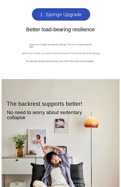 Black caterpillar sofa lazy single leisure chair togo original small apartment balcony living room lying down leather