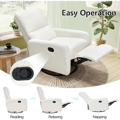 Comfy Upholstered Recliner Chair for Adults, Nursery Rocking Armchair, Glider Rocker Reclining Sofa
