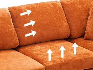 U Shaped Sectional Sofa Couch Set for Living Room Convertible Velvet with Chaise Lounge Ottoman and Pillows