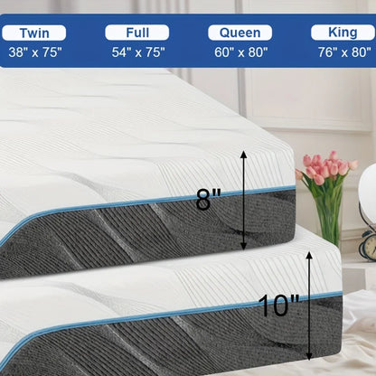 Hcore 8/10 Inch Queen Mattress, Full/Queen/Queen Size Medium Firm - Extra Firm Dual Sided Flip-Flop Mattress