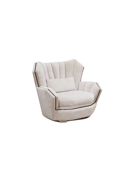 High-quality luxury white modern sofa with solid wood frame and metal, suitable for home or villa furniture