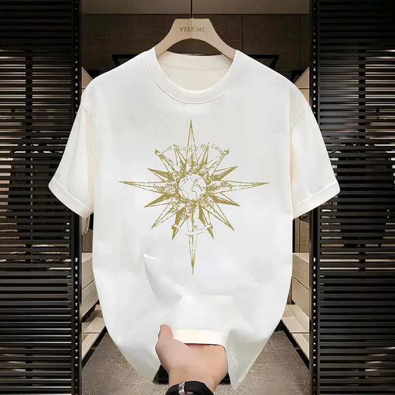 Men's Pure Cotton T-shirt, Fashionable and Trendy Hip-hop 2026 New Style Loose and Comfortable Sports Latest Style Affordable