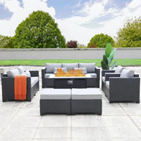 # Outdoor Furniture Sets Outdoor Propane Fire Pit Table Patio Furniture Set No-Slip Cushions And Waterproof Covers #