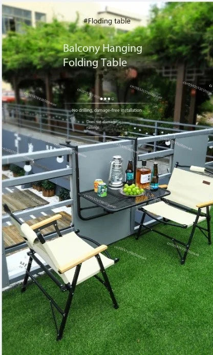 Balcony Railing Hanging Table Folding Lifting  Computer  Household Small Bar Desk Dining  Outdoor Guardrail