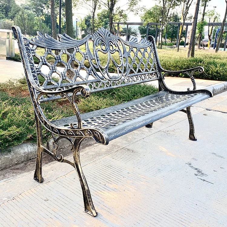 Hot Sales Cast Iron Outdoor Park Street Bench Seat Durable Metal Garden Bench