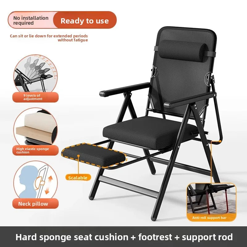 recliner lunch break folding office chair nap can lie down dual-purpose backrest computer chair couch