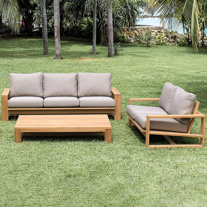 For Outdoor teak sofa set Modern simple weatherproof fabric Waterproof open-air villa courtyard garden furniture