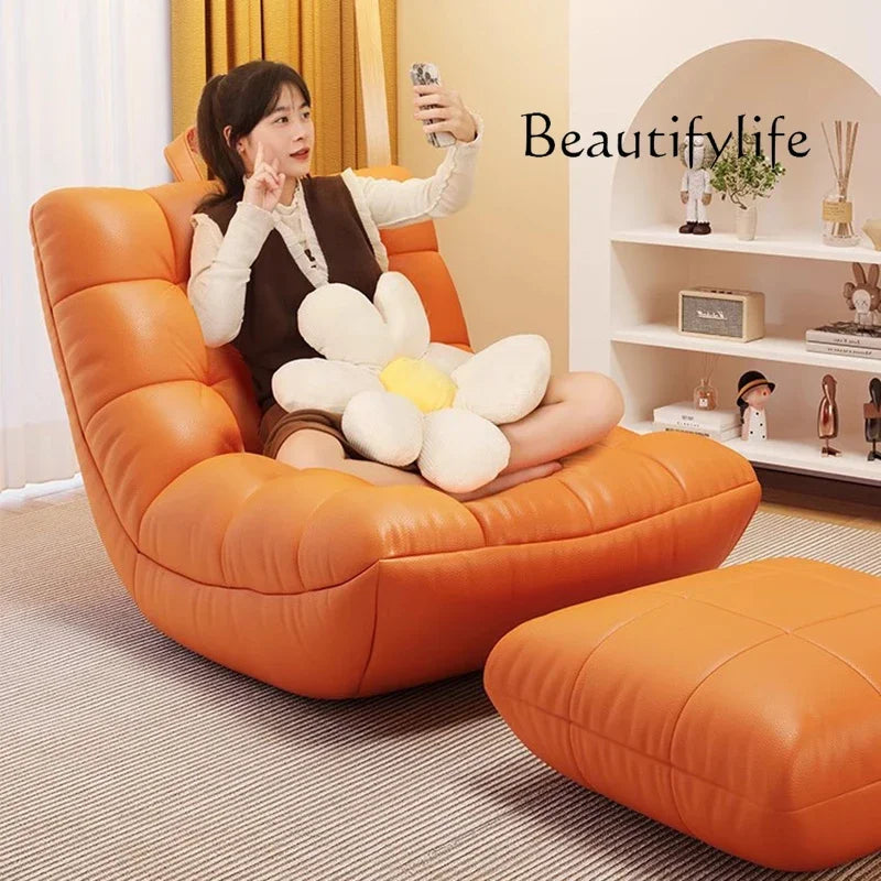 uu White Cream Living Room Chairs Relaxing Balcony Throne Comfortable Vintage Beauty Chairs Ergonomic Fauteuil Trendy Furniture