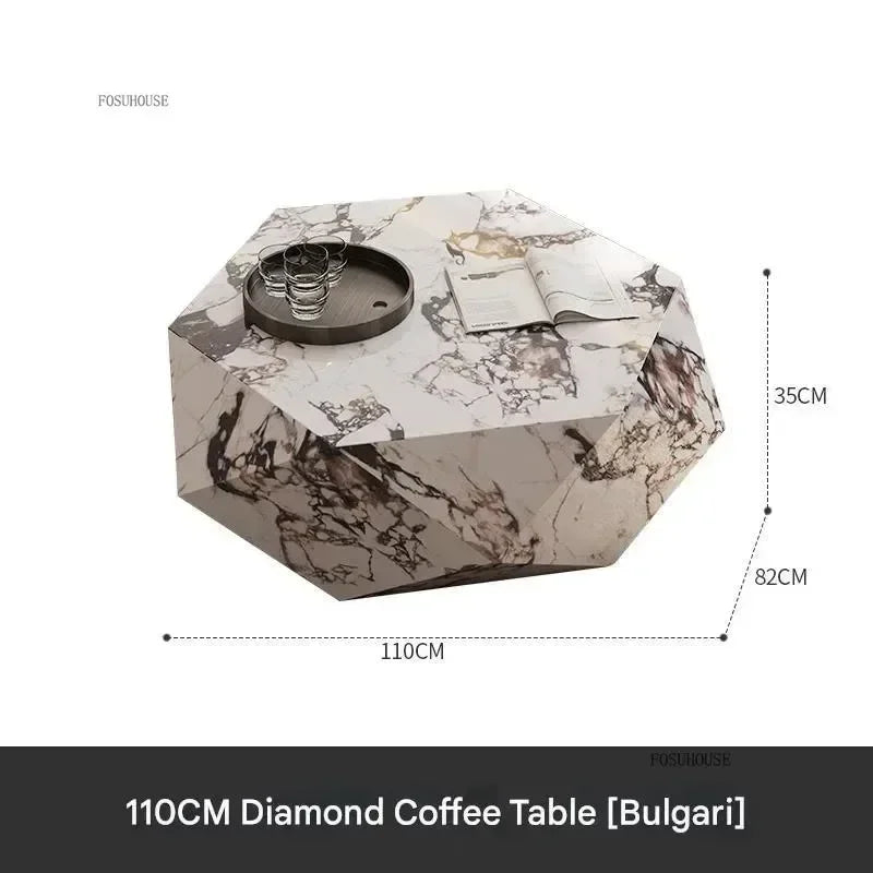Luxury Rock Board Coffee Tables Villa Living Room Tea Table for Living Room Furniture High-grade Luxurious Side Table