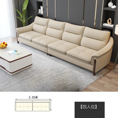 Customizable leather sofa size apartment living room simple and modern