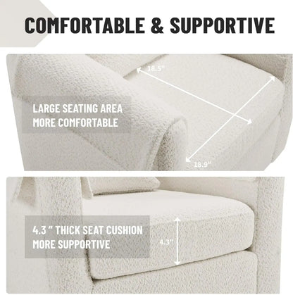42" W Oversized Swivel Barrel Chair with Storage Ottoman, Modern Upholstered Accent Chair, Comfy Round Swivel, Customized
