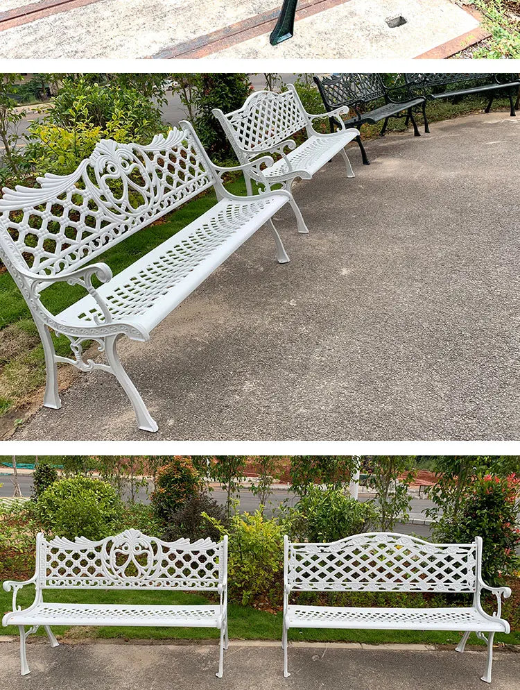 Hot Sales Cast Iron Outdoor Park Street Bench Seat Durable Metal Garden Bench