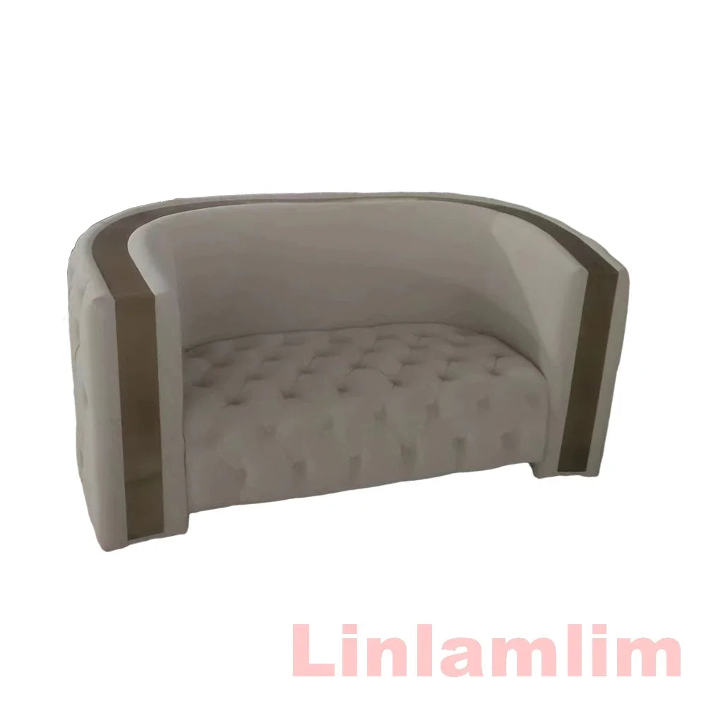 Chesterfield Living Room Sofa Sets Italian Genuine Leather Sectional Couch with Leather Buttons, Stainless Steel Trims