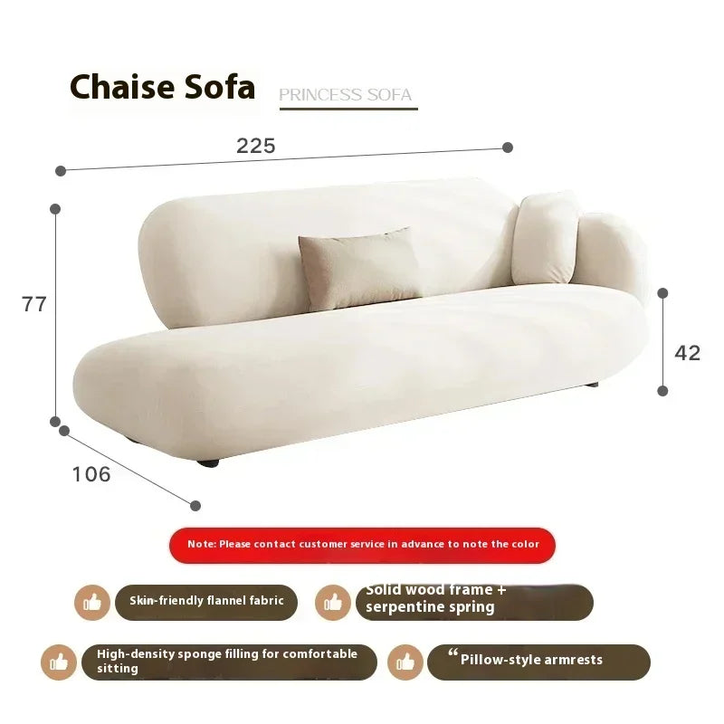 White Technology Cloth Sofa Set Modern King Size Foam Sponge Tatami Couch Large Reading Design Soft Big Bank Bedroom Furniture