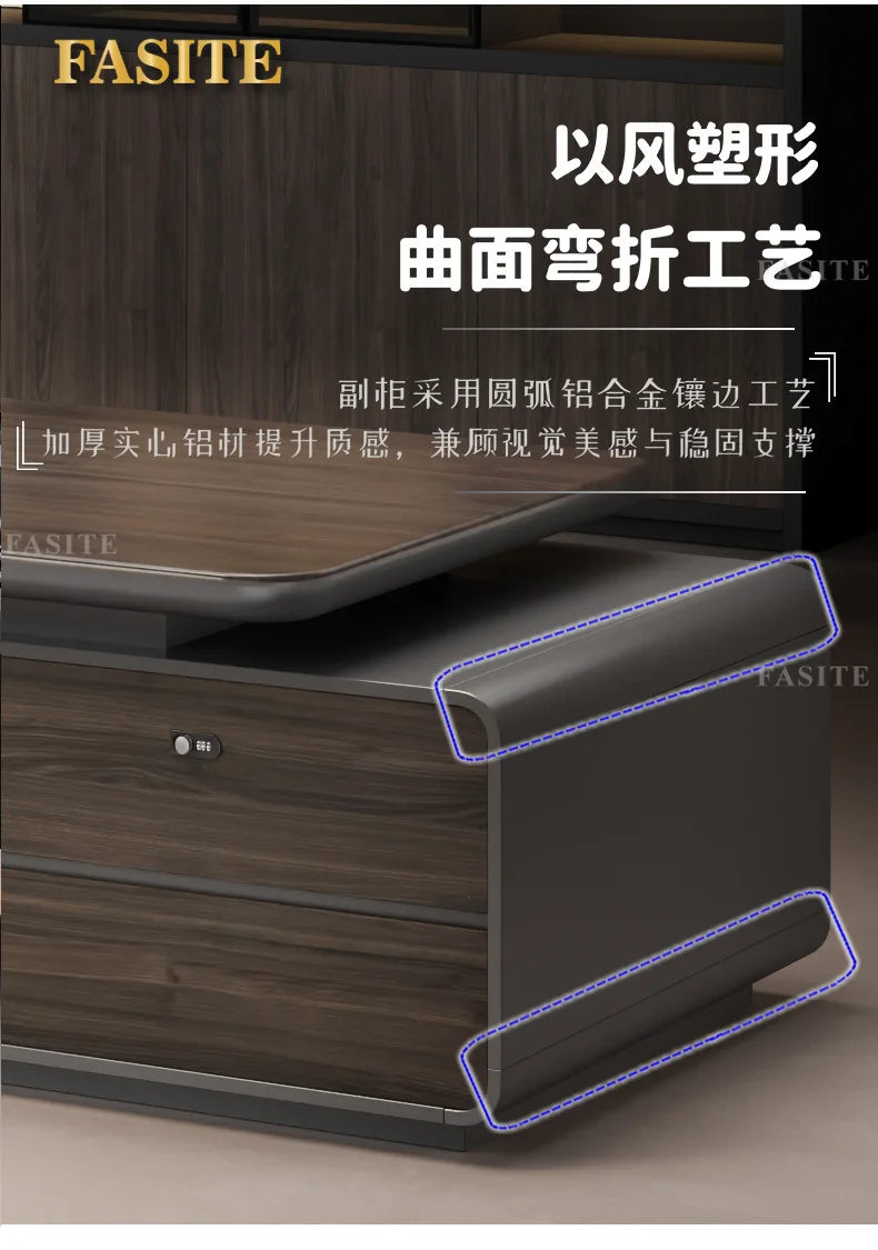 Modern boss desk light luxury high-end paint desktop large desk simple president table manager table and chair combination