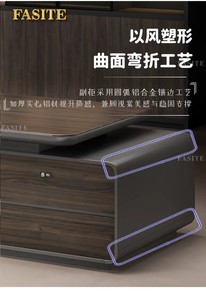 Modern boss desk light luxury high-end paint desktop large desk simple president table manager table and chair combination