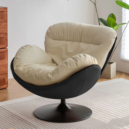 Modern Luxury Rotating Single Sofa Chair Lounge Chair Lazy Recliner Living Room Seat Lounge Bedroom 360 Degree Leather Designer