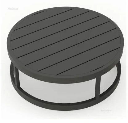 Outdoor Waterproof Sun Protection Garden Sofas Curved Outdoor Sofa Aluminum Alloy Courtyard Villa Reception Sofa Coffee Table EE