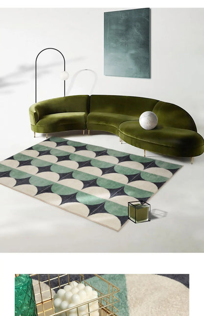 VIKAMA Cashmere Wash Back Carpet Machine Washable Ins Style Checkerboard Living Room Carpet Cloakroom Carpet Home Decoration