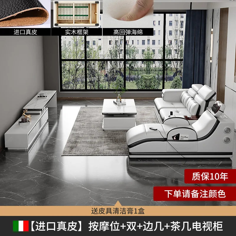 PatioLix Massage Minimalist Sofas Modern Leather Sectional Designer Sofas Lazy Luxury Cadeiras Para Sala De Estar Living Room Furniture