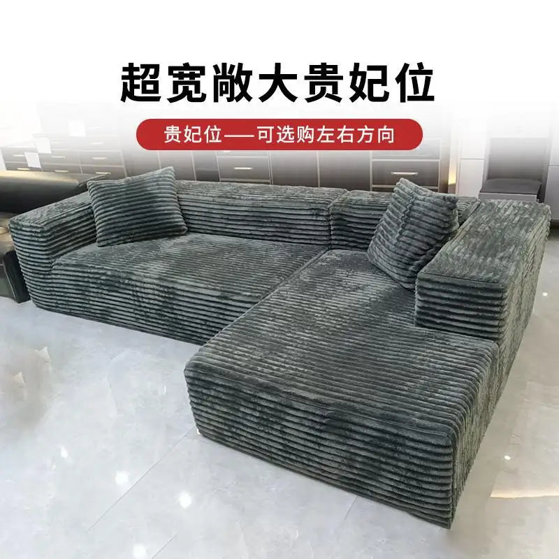 Cashmere corner compression fabric L-shaped block small apartment combination lazy right angle compression sofa
