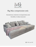 Ultra Vacuum Rolled Couch for Villa Upholstered Furniture Set Super Large & Super Soft Pure Sponge Fabric Compressed Sofa