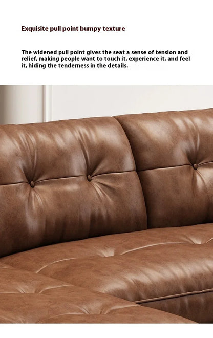 Minimalist Brown Sleep Sofa Faux Leather Designer Loveseat Lazy Sofa Couch Cloud Divano Da Soggiorno Living Room Furniture