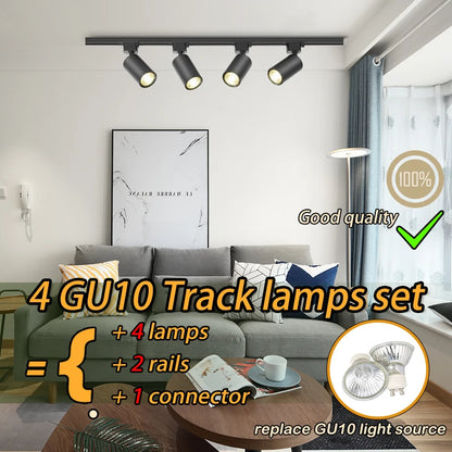 gu10 Light Fixture GU10 Track Light Set Smart Spotlights Replace Dimming Rail Lighting Kitchen Spot Light ceiling 110V Light