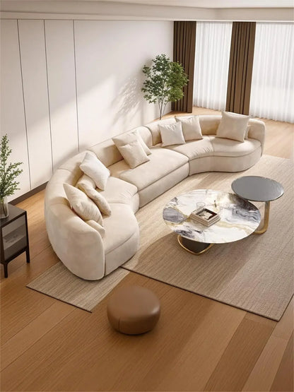 Nordic leather curved sofa designer minimalist special-shaped corner technology creative sofa02A