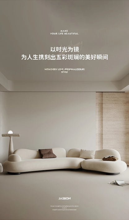 Fabric sofa curved living room size apartment Italian minimalist designer