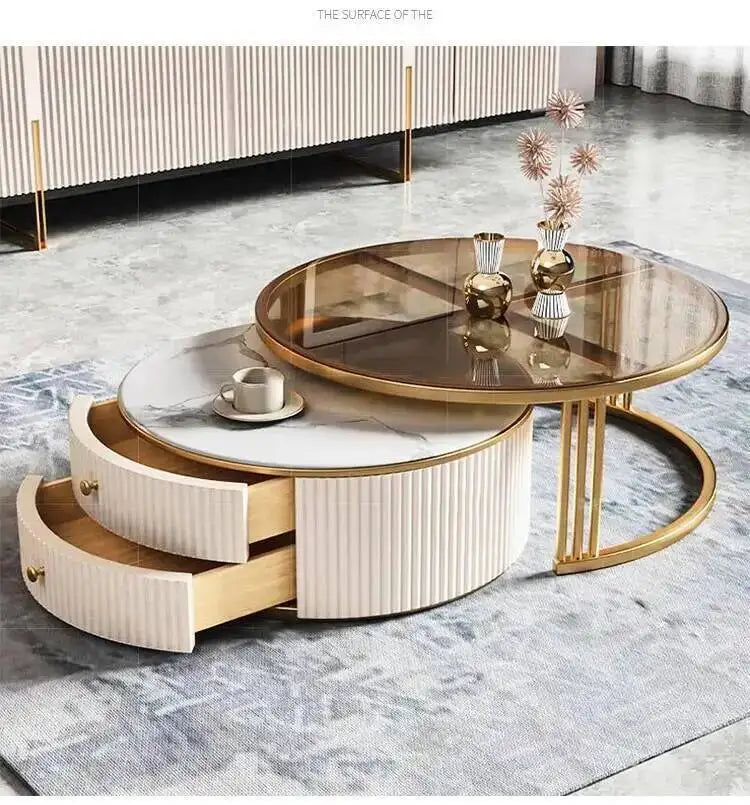 Cute Korea Luxury Marble Glass Modern Nordic Coffee Side Table Tables Effect Living Mesa Room De Centro De Sala Home Furniture