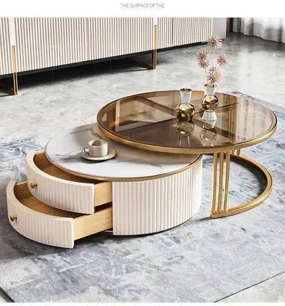 Cute Korea Luxury Marble Glass Modern Nordic Coffee Side Table Tables Effect Living Mesa Room De Centro De Sala Home Furniture